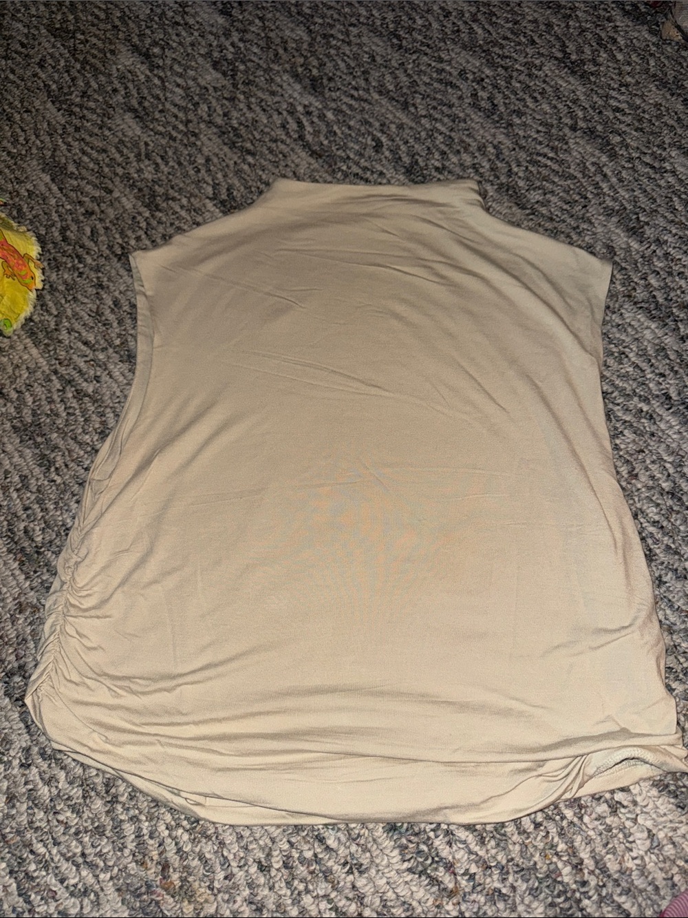 a new day Cream Sleeveless Ruched Side Tank Top